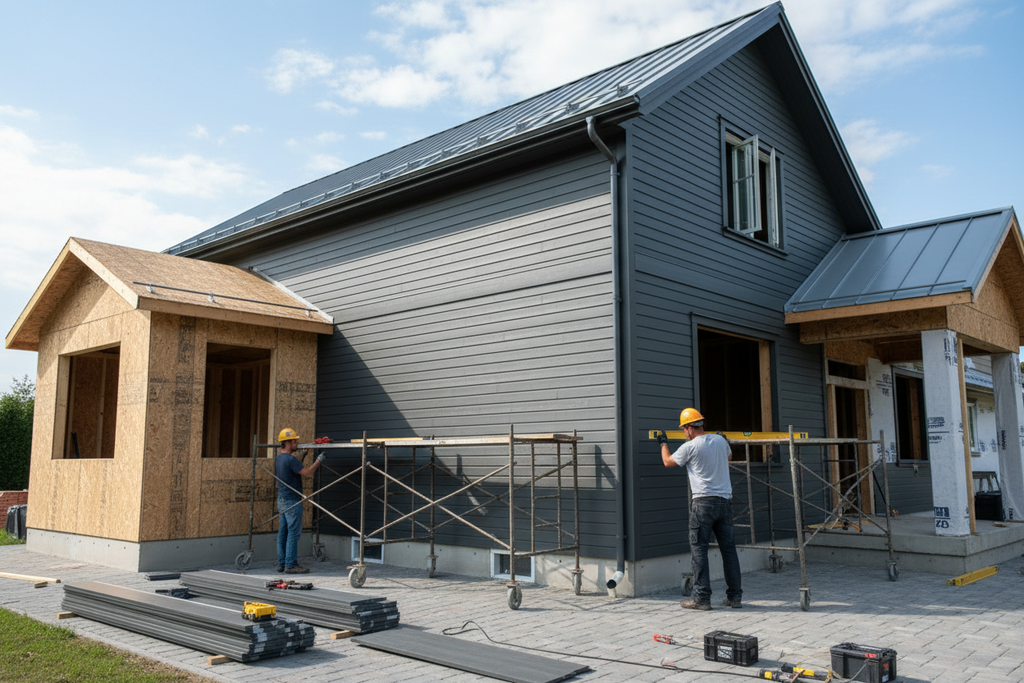LP Smart Siding installation in progress