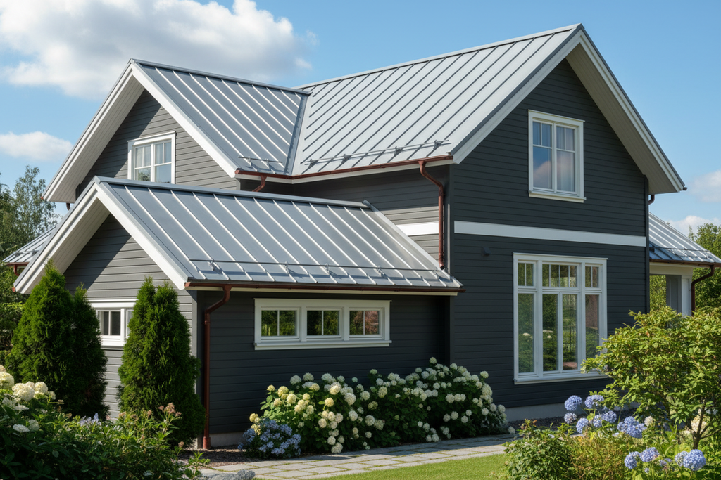 Standing Seam Roof on modern home